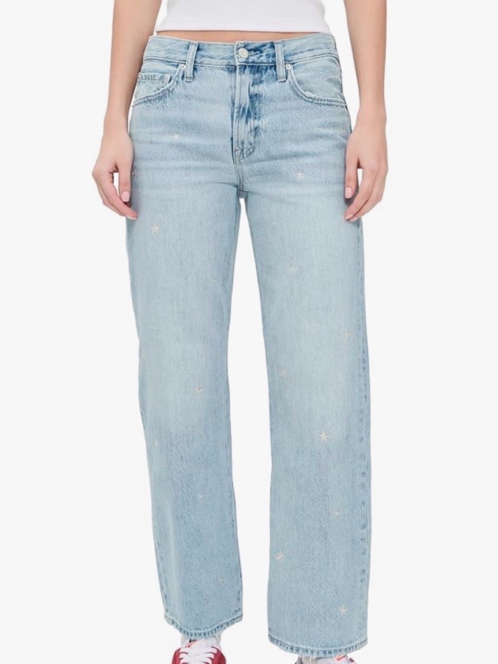 Pistola Lexi Star-Embroidered Straight Jeans